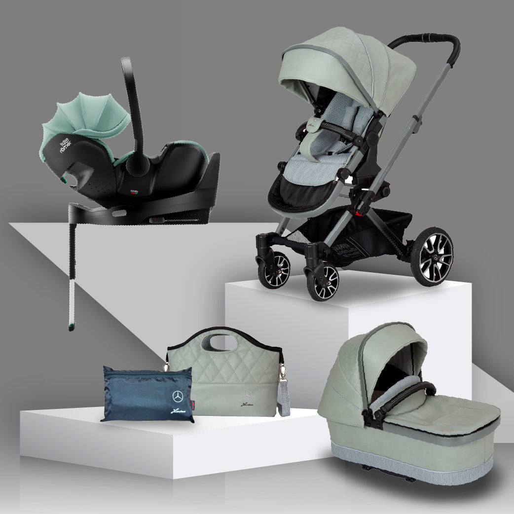 Mercedes Benz Avantgarde GTX Travel System with Britax Baby Safe Pro Car Seat - Sage Grey