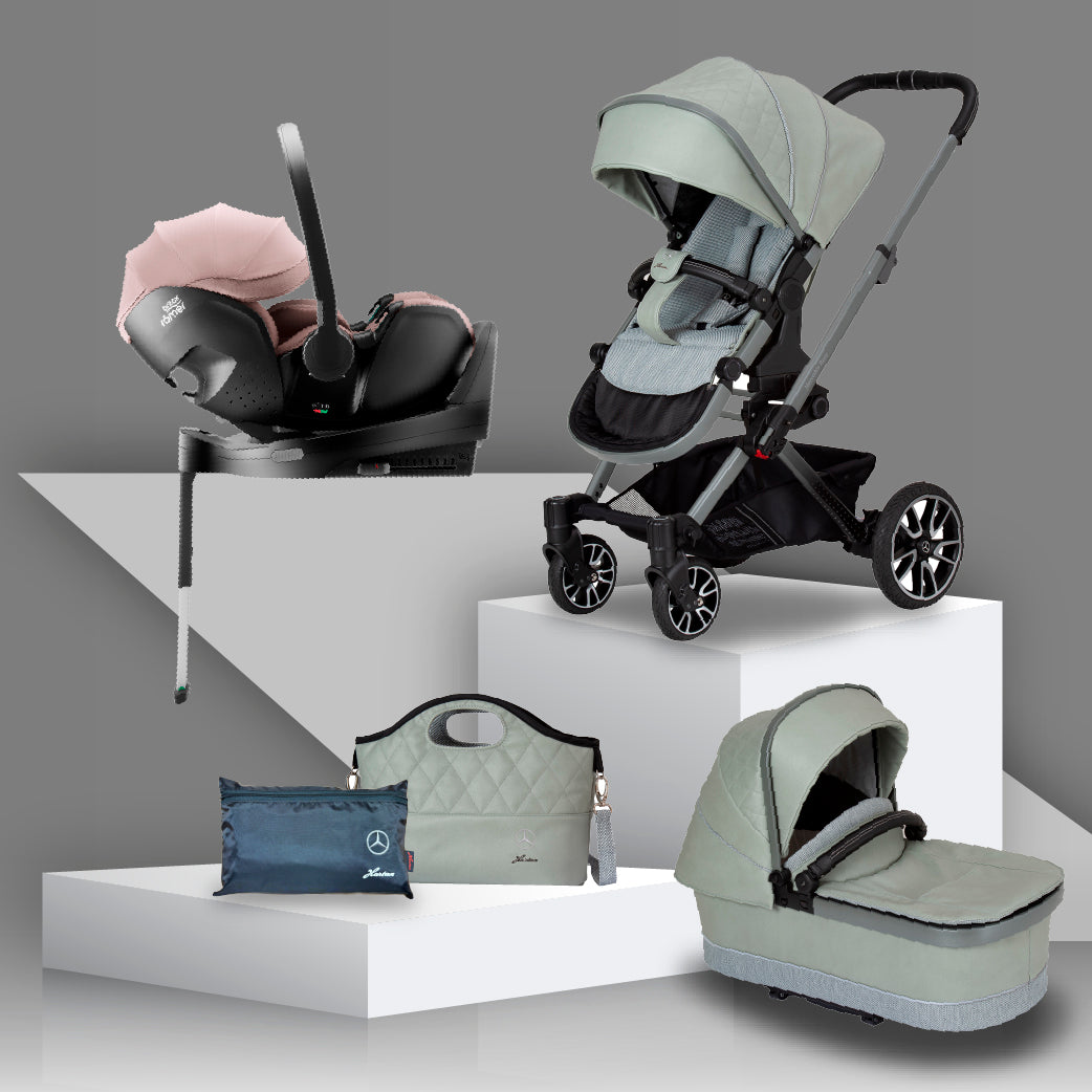 Mercedes Benz Avantgarde GTX Travel System with Britax Baby Safe Pro Car Seat - Sage Grey