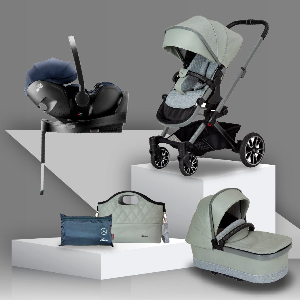 Mercedes Benz Avantgarde GTX Travel System with Britax Baby Safe Pro Car Seat - Sage Grey