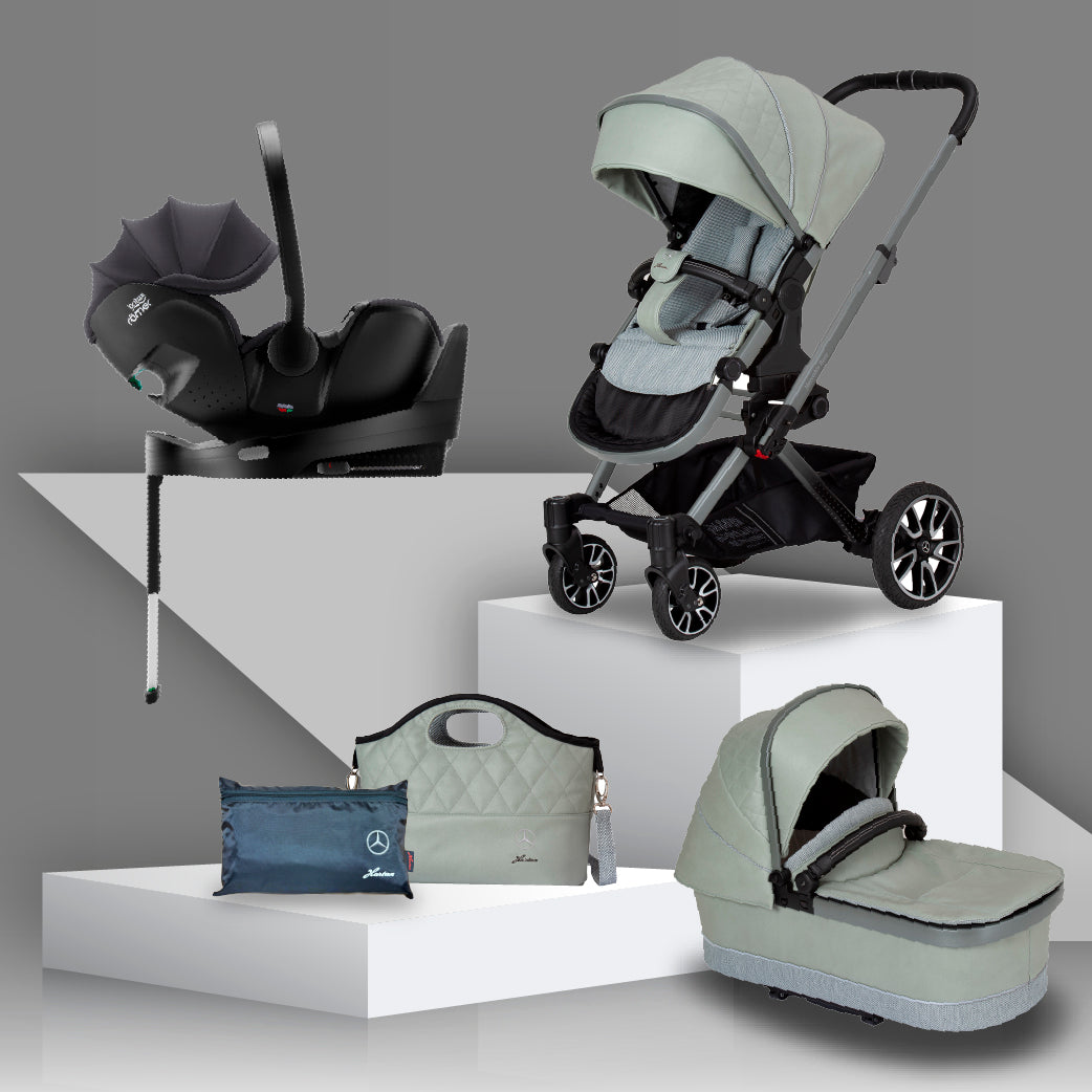 Mercedes Benz Avantgarde GTX Travel System with Britax Baby Safe Pro Car Seat - Sage Grey