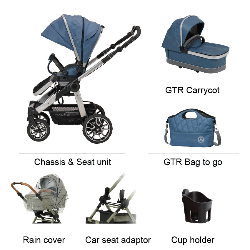 Mercedes All-Terrain GTR Pushchair in Vintage Blue *** This item will be available approximately 5 weeks after the order is placed ***