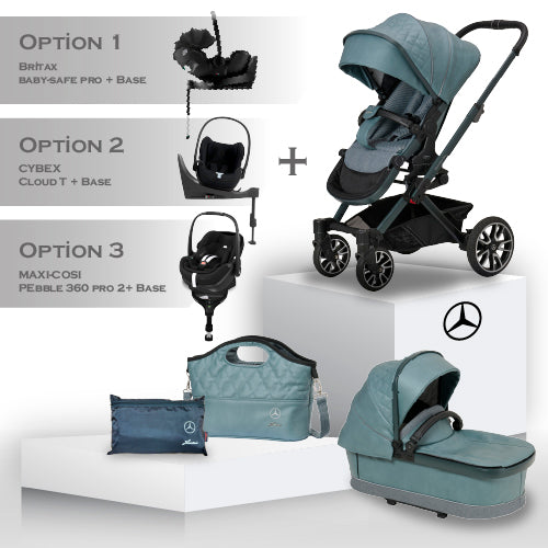 Mercedes Benz Avantgarde GTX Travel System in Verde Silber - Car Seat Bundle