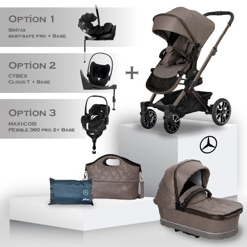 Mercedes Benz Avantgarde GTX Travel System - Truffle - Christmas Car Seat Bundle