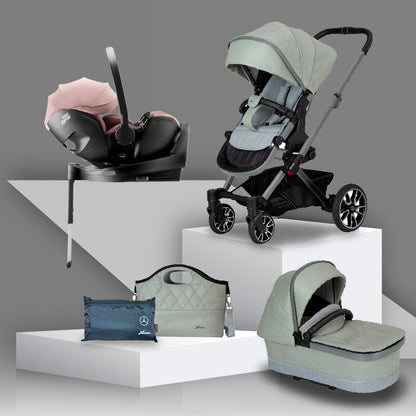 Mercedes Benz Avantgarde GTX Travel System with Britax Baby Safe Pro Car Seat - Sage Grey
