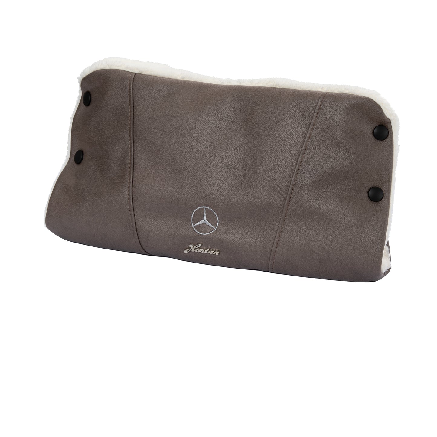 Chocolate Cappuccino Artificial Leather MERCEDES BENZ Stroller Pushchair Winter Hand Guard Brown Stitches Star and Hartan LOGO for baby and child