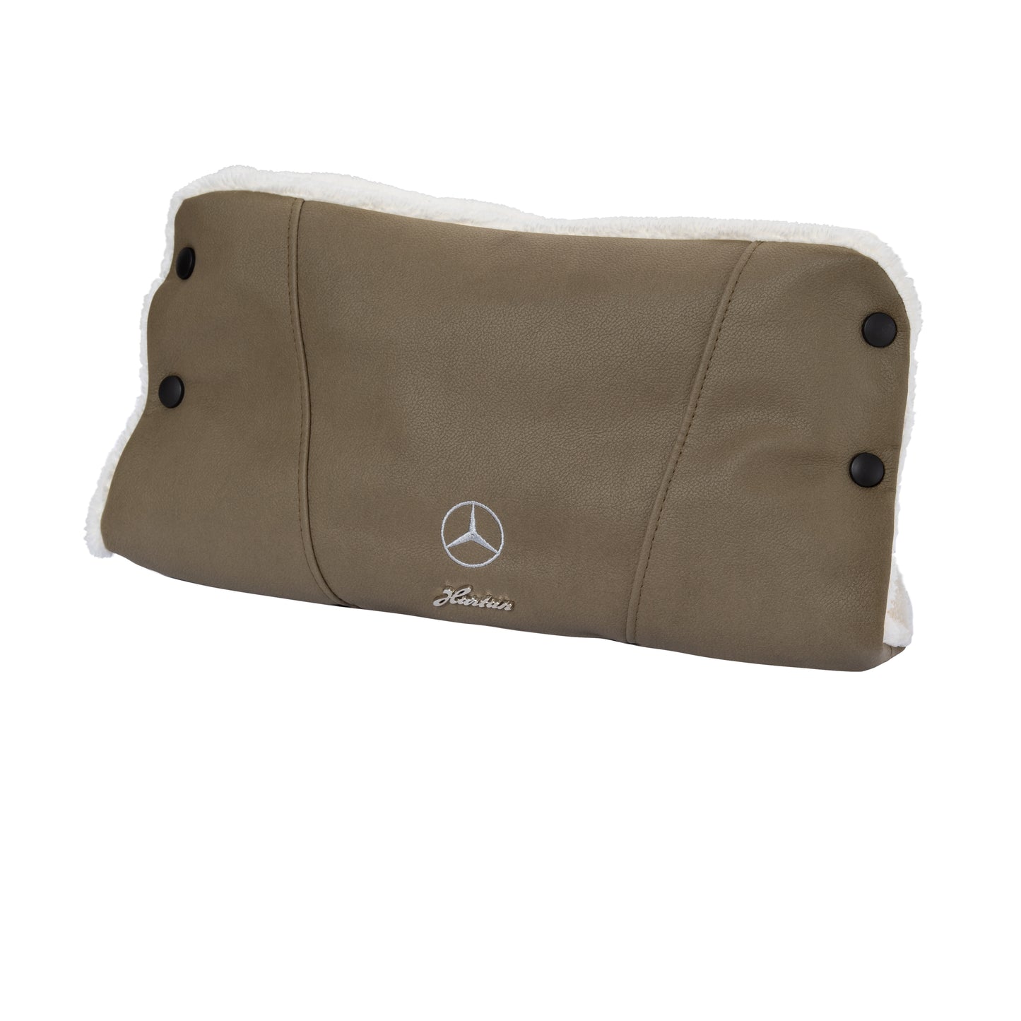 Earth Tone Rich Earth Artificial Leather MERCEDES BENZ Stroller Pushchair Winter Hand Guard Brown Stitches Star and Hartan LOGO for baby and child
