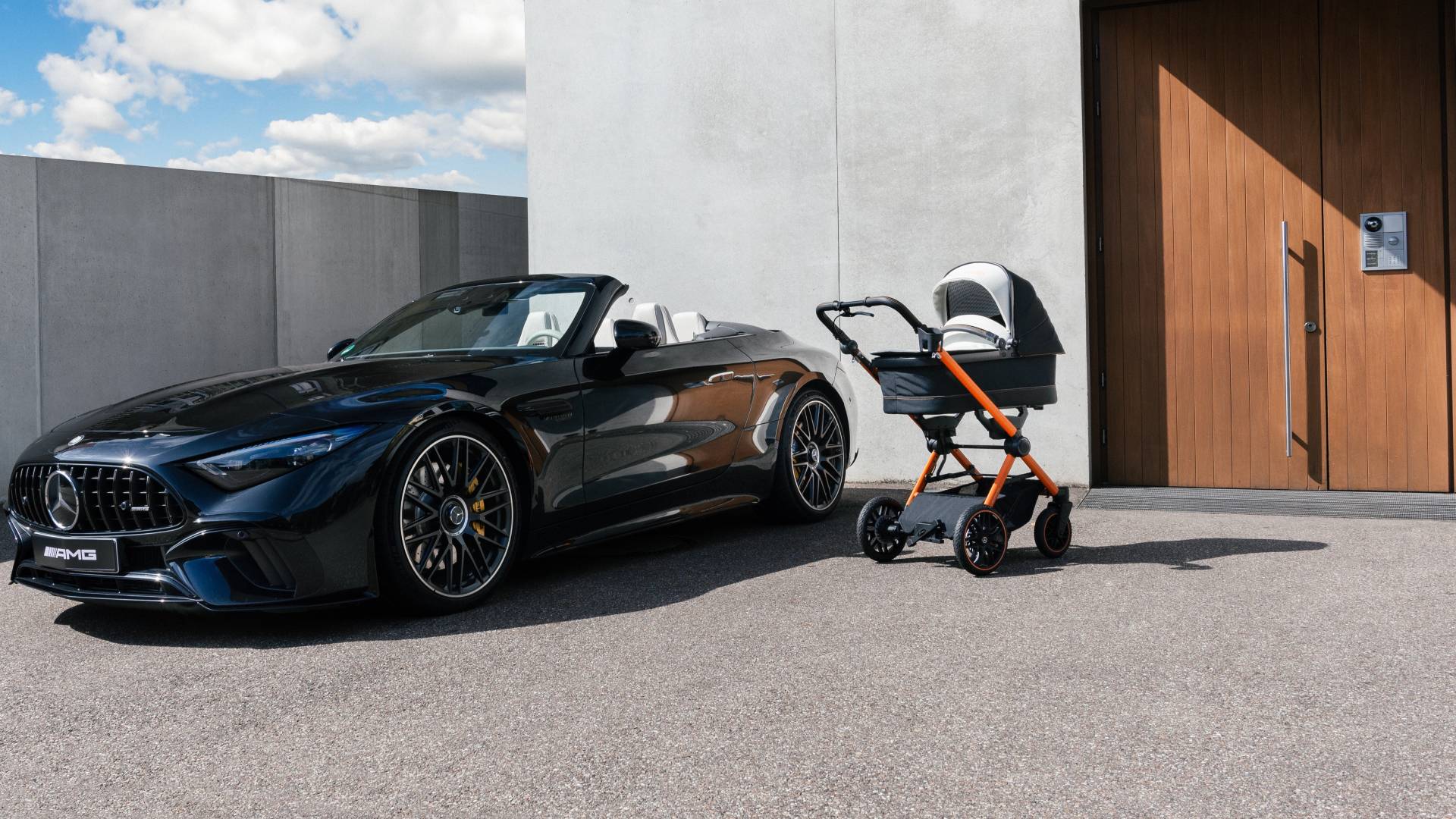 Mercedes Baby stroller and car