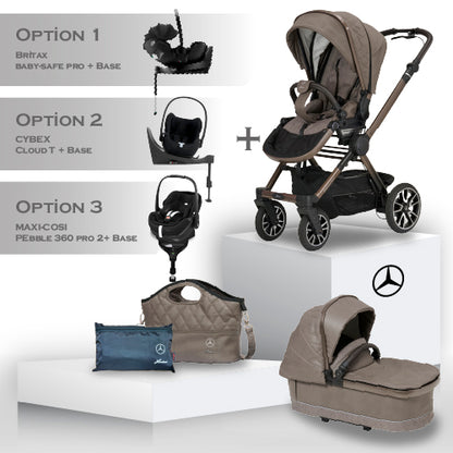 Mercedes Performance GTR Travel System - Truffle - Car Seat Bundle