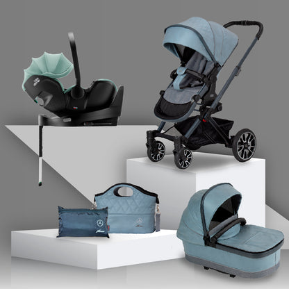 Mercedes Benz Avantgarde GTX Travel System with Britax Baby Safe Pro Car Seat - Denim Blue