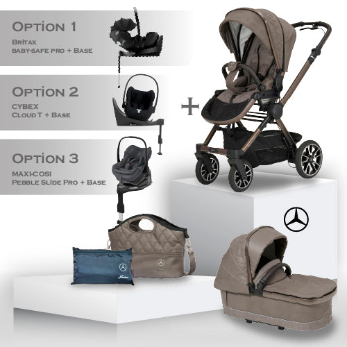 Mercedes Performance GTR Travel System - Truffle - Car Seat Bundle