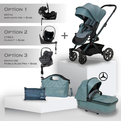 Mercedes Benz Avantgarde GTX Travel System in Verde Silber - Car Seat Bundle