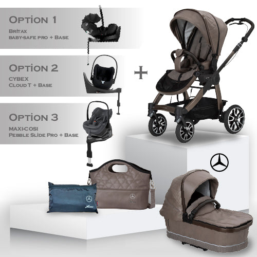 Mercedes Benz All-Terrain GTR Travel System - Truffle - Car Seat Bundle *** This item will be available approximately 5 weeks after the order is placed ***