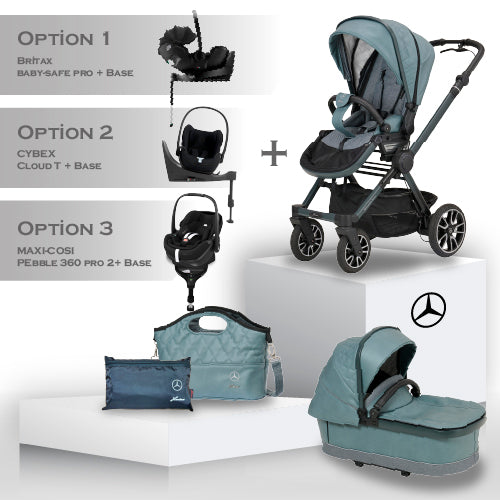 Mercedes Performance GTR Travel System - Verde Silber - Car Seat Bundle