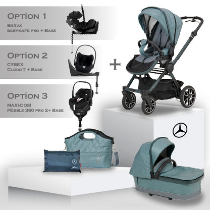 Mercedes Performance GTR Travel System - Verde Silber - Car Seat Bundle
